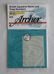 Marcas y números de tropa del escuadrón británico Archer 1/72 (blanco) AR72086W - Imagen 1 de 1