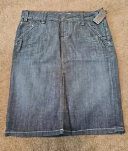Falda de mezclilla para mujer YANUK WSD44037 con ranura delantera talla 2, azul nueva sin etiquetas - Imagen 1 de 15