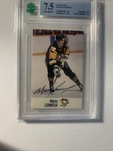 1988-89 ESSO MARIO LEMIEUX FACSIMILE AUTOGRAPH  And  CHECKLIST MNT 7.5 - Picture 1 of 4