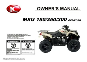 KYMCO MXU 150 250 300 OFF-ROAD ATV Owners Manual - Picture 1 of 1