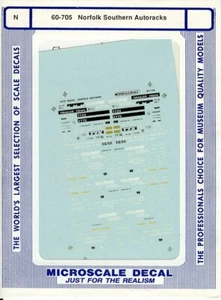 Microscale Decals N 60-705 Norfolk Southern Autoracks - Picture 1 of 1