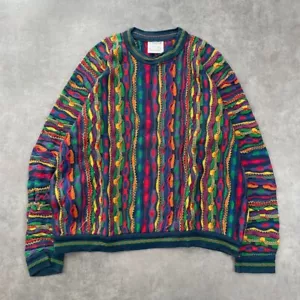 COOGI sweater 3D knit 100% Cotton US M Multicolor Body width 65cm - Picture 1 of 6