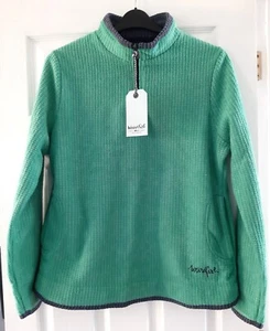 Weird Fish Beye Eco 1/4 Zip Fleece Jumper Grass Green 16 - Picture 1 of 8