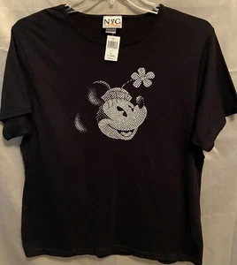 Disney Store New York City NYC Minnie Mouse Bling Glitter T-shirt Womens 2XL New - Picture 1 of 7