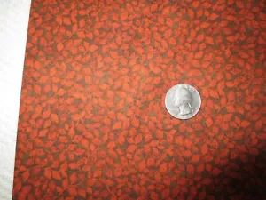 3129. RUST LEAVES on AVOCADO Craft, Quilting COTTON FABRIC - 44" x 3 yds. - Picture 1 of 3
