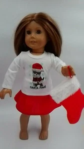 Santa Paws Christmas Outfit fits American Girl dolls 18" Doll Clothes - Picture 1 of 4