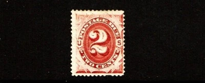 1891  U.S. POSTAGE DUE  Numeral 2 Cent Bright Claret Sc#J23 M/H/OG   See Note - Image 1 of 2
