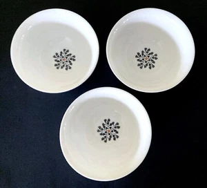 Lot 3 IKEA 2017 Sanning Bowls Tempered Glass White Black Floral Cereal Soup EC - Picture 1 of 3