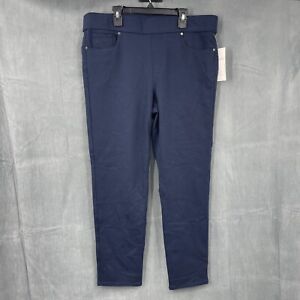 Gloria Vanderbilt Ponte Pants Womens 18 Short Navy Blue Avery Pull On Mid Rise