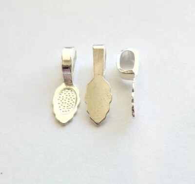 Plata brillante (cantidad 10-40) pegamento grande en fianzas-níquel gratis-envío desde WI (728-BS) Foto 1 de 4