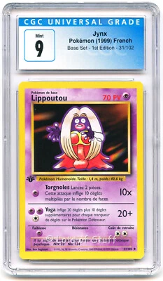 CGC 9 MINT French Jynx / Lippoutou Base Set 1st Edition Pokemon WOTC 31/102  -61 - Image 1 of 2