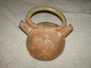 vintage unbranded stoneware water vessel with 2 spouts 22 cm high 18 cm wide - Picture 1 of 7