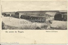 PUGLIA_ANTICA VEDUTA_STAZIONE FERROVIARIA_TRENI_FOTOGRAFIA LONGO_DA COLLEZIONE