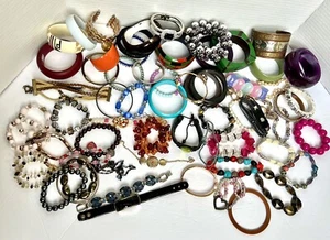 Costume Bracelet Lot Of 65 Various Vintage To Modern Styles 3lbs 4.2oz Untested - Picture 1 of 24