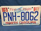 Vintage North Carolina NC License Plate Tag First In Flight "PNH-8062"