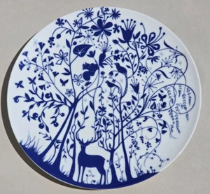 TORD BOONTJE AUTHENTICS TABLE STORIES PLATTER PLATE 12 3/4" BLUE DEER FOREST - Picture 1 of 8