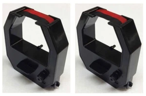 2 x Cartucho de cinta de tinta para reloj de tiempo Lathem 400E (compatible con VIS6004) negro/rojo - Imagen 1 de 1