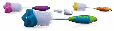 Nuby, Baby Bottle and Nipple Brush with Sponge Tip and Hook Base, Colors May... - Image 1 of 4
