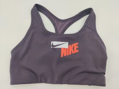 Nike Pro Dri Fit Sports Bra With Logo Purple Size Small - Image 1 of 4