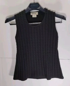 Goldworm Black 100% Virgin Merino Wool Vintage 60s/70s Sweater Tank Size 10 - Picture 1 of 8