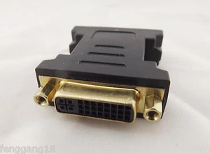 DVI 24+5 Female To Female F/F Adapter Converter Gold Plated DVI Connector Black - Picture 1 of 2