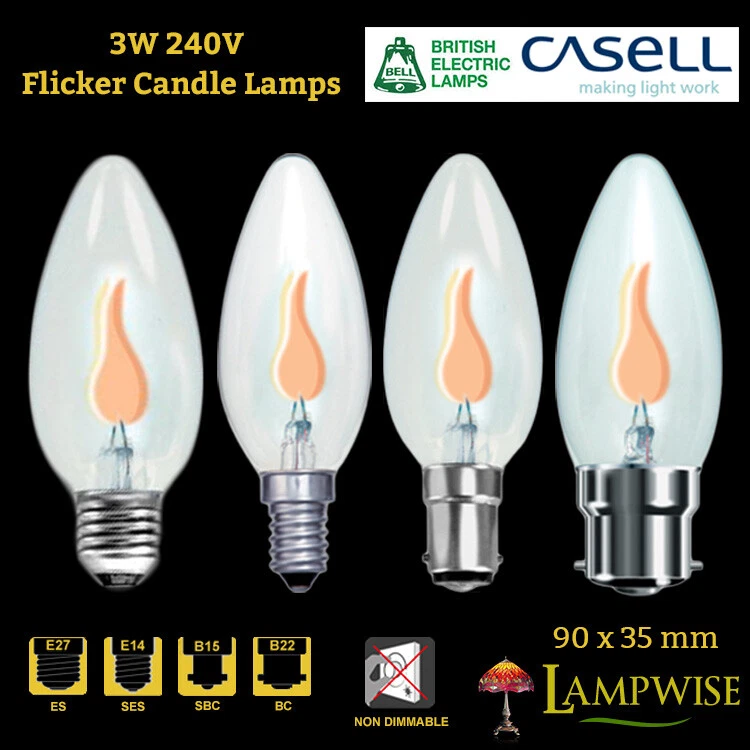 Flicker Flame Candle Bulb Decorative Lamp 240V Top Brands BELL - Image 1 of 1