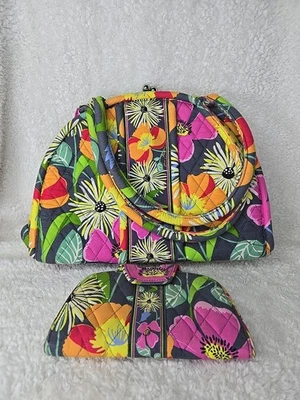 VERA BRADLEY Jazzy Blooms Retired Eloise Kiss Lock Shoulder Bag With Wallet - Image 1 of 4