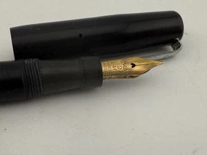 Rare Vintage Mabie Todd Swan Self Filling Fountain Pen - Black & Chrome 14ct Nib - Picture 1 of 14