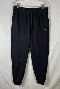 Aritzia TNA Cozy Fleece Boyfriend Fit Sweatpants Size Medium Black Thick Joggers - Picture 1 of 8