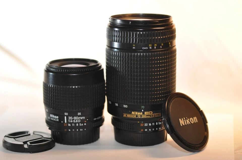 Nikon AF D Nikkor 35-80mm & 70-300mm TWO FX lens SET for D750 D300 D600 D800 D90 - Image 1 of 4