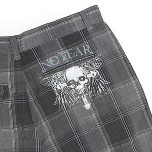 Y2K Vintage No Fear 'Born To Ride' Plaid Shorts, Size 38 Y2K Checkered Rare - Picture 1 of 12