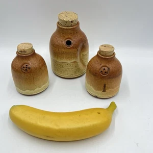 ELLEN CURRANS Studiokeramik Salz Pfeffer & Zuckerstreuer Set 3-teilig braun Steinzeug - Bild 1 von 18
