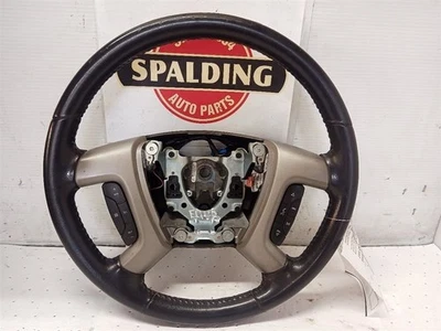2007-2014 GM Sierra Black Leather Steering Wheel w/Buttons 10905982 - Image 1 of 4