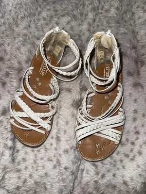 Child Kids Girls Seychelles Brand White Strappy Sandals Size 10 - Image 1 of 2