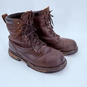 Rocky 6694 Steel Toe IronClad Waterproof Brown Leather Mens Boots Size 10.5 8” - Picture 1 of 6