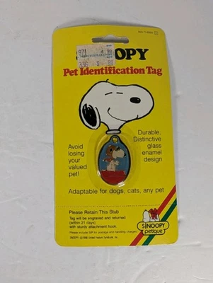 Vintage Snoopy Red Baron Pet Id Tag New & Sealed United Feature Syndicate Inc. - Image 1 of 2
