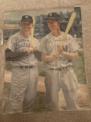 Mickey Mantle Billy Martin Signed Vintage Photo New York Yankees   - Image 1 of 3