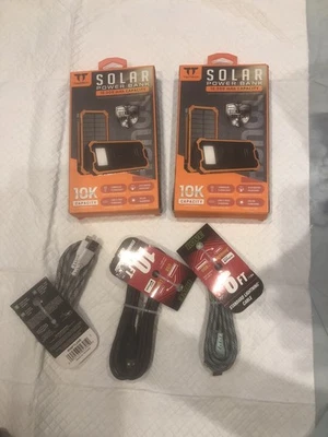 Power bank Solar Power bank Brand New Portable Lot Of 2 Plus 3 iPhone Chargers  - Image 1 of 4