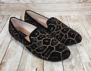 Scarpe basse STEVEN BY STEVE MADDEN Madee donna 10 W LARGHE nero oro strass - Foto 1 di 10