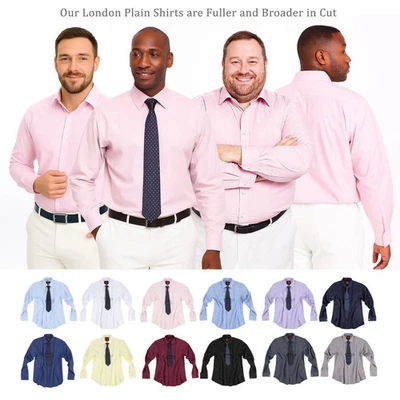 Camicia da uomo dalla vestibilità regolare, doppio polsino, gemelli, formale - Immagine 1 di 4