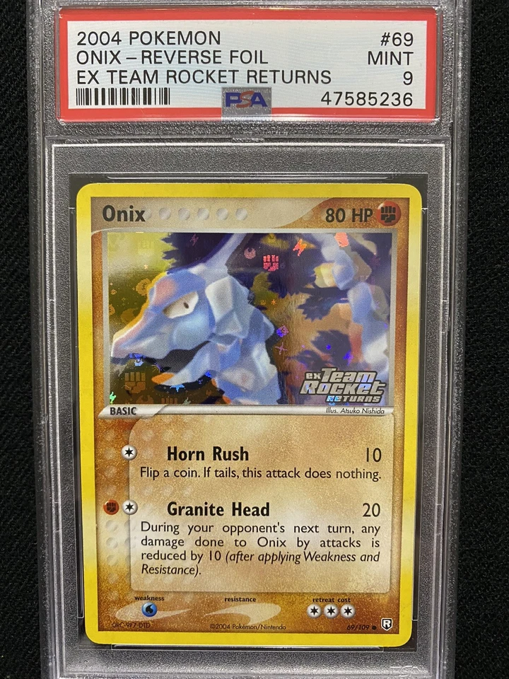 2004 Pokemon EX Team Rocket Returns Onix Reverse Foil 69/109 PSA 9 Mint - Image 1 of 1