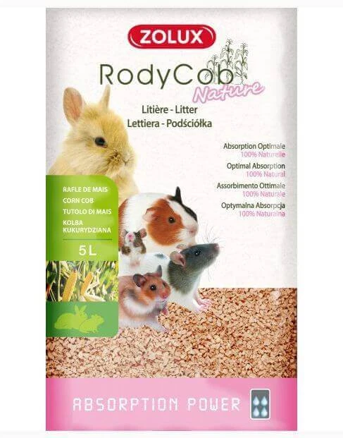 5 L Zolux pflanzliche Einstreu aus Maiskolben für Nagetiere Rodycob Nature