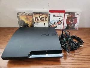 Sony PlayStation 3 Slim CECH-2001A Console Bundle Works No Controllers, 4 Games  - Picture 1 of 8