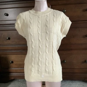 G.F.C. New York Vintage 90s Sweater Ivory Sz M Shirt Chunky Knit Pullover Cotton - Picture 1 of 19