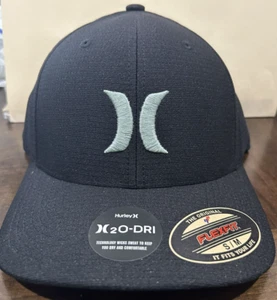 S/M Hurley Hat Men's H2O-DRI Pismo Perforated Mesh Flex Fit Hat Cap Black /Teal - Picture 1 of 4