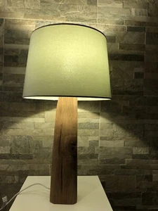 Tischlampe Altholz Eiche 51cm Holzbalken Lampe Salbei Grün Natur Unikat Holz - Bild 1 von 6