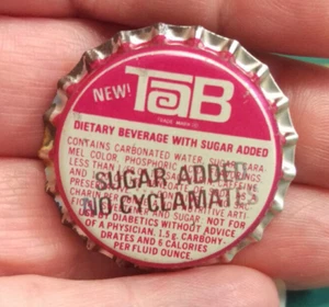 Vintage 1970s Soda Pop Bottle Cap New Tab from Coca Cola Bottling Co Sugar Added - Picture 1 of 6