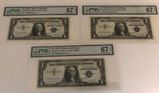 $1 1957A Silver Certificates, 3 Consecutive, FR 1620 - PMG 67EPQ Superb GEM UNC.