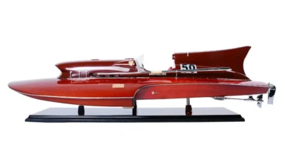 Arno Ferrari Hydroplane Wooden Power Speed Boat Racing Model 32" New - Image 1 of 4