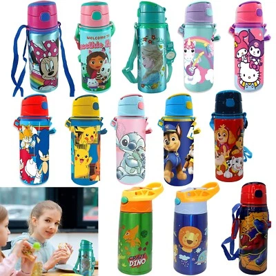 Licensed 600ml Hot & Cool Aluminum Flask, Push Button Kids Water Bottle - Image 1 of 3